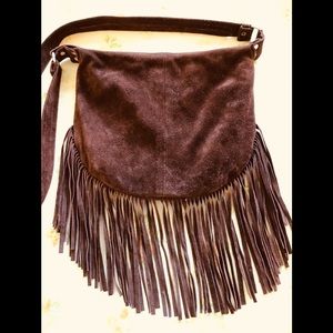 Boho-Chic Suede Shoulder Bag